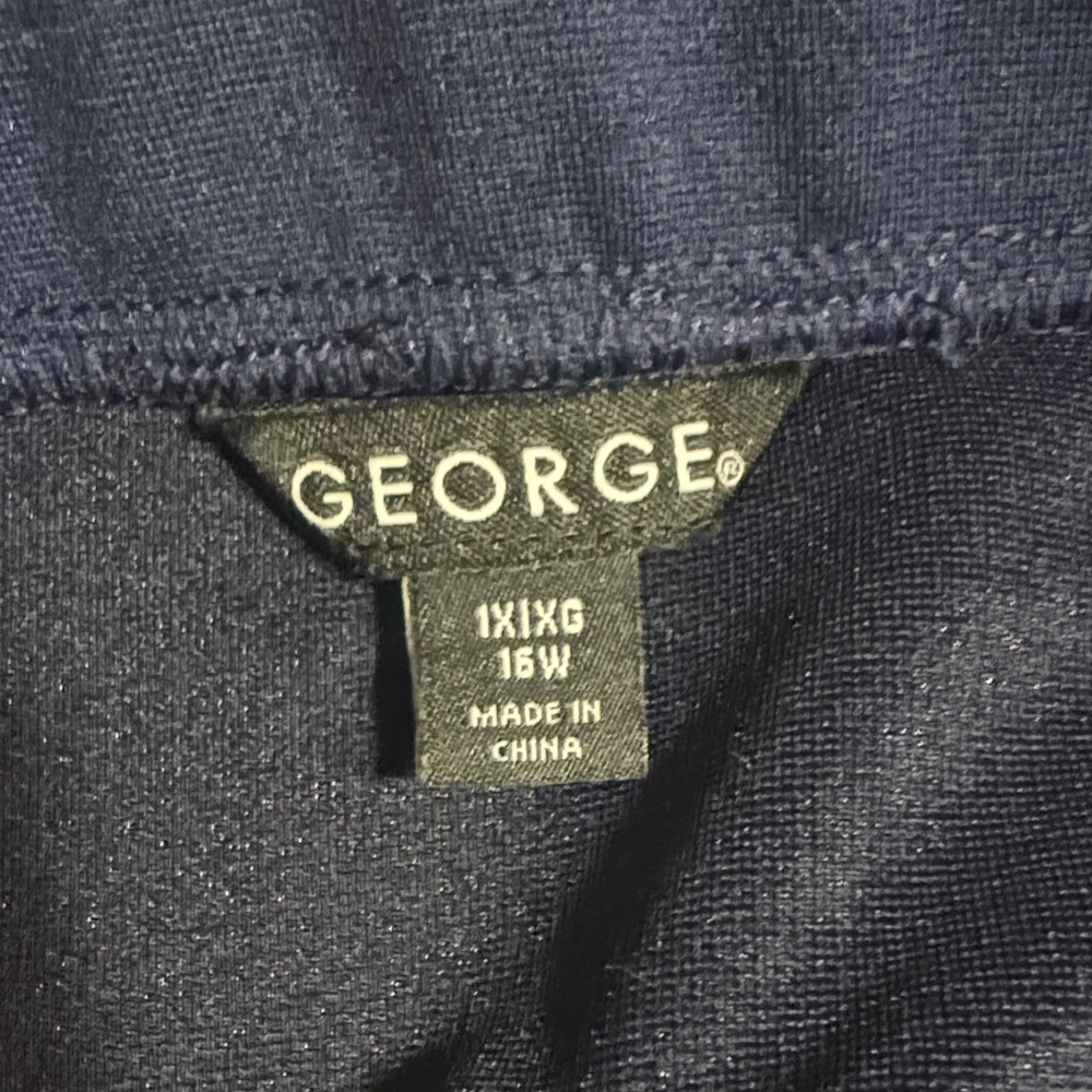 Navy Blue Skirt with Gold Accents by George Size 1X/ 16W - Picture 7 of 9